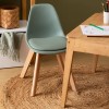 Scaun copii Baya, picioare din lemn de fag, polipropilena, verde, H.38 cm, 205840C