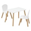 Set masa si scaune Alex, lemn de pin si MDF, alb, 205805