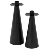 Set suport lumanari Autumn, metal, negru, H.20/24 cm, 204215