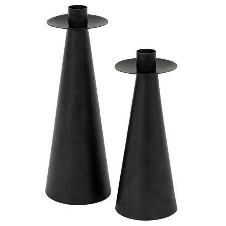 Set suport lumanari Autumn, metal, negru, H.20/24 cm, 204215