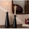 Set suport lumanari Autumn, metal, negru, H.20/24 cm, 204215