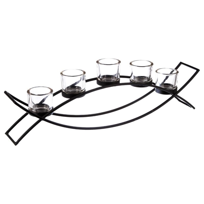 Suport lumanari Free, metal, negru, L.54 cm, 136718