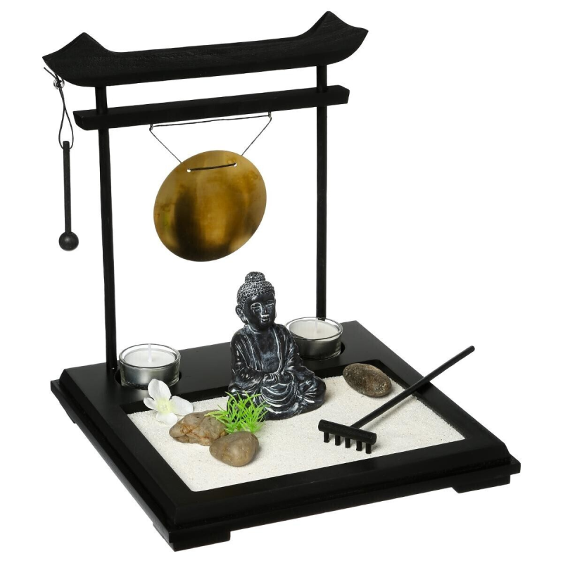 Grădină Zen, metal, negru, 26x26 cm, 105155