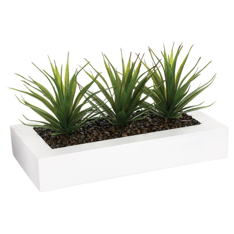Ghiveci 3 aloe vera artificiala, H.17 cm, 110376