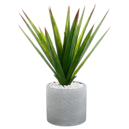 Aloe vera artificiala, ghiveci ceramica, H 48 cm, 145025