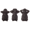 Set 3 statuete Maimuțele Înțelepte, rășină, neagră, H.23 cm, 155036