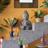 Bust statueta Buddha, efect lemn, H.48 cm, 155113