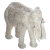 Statuie Elefant Enzo, model gravat, efect albit, H.22 cm, 161344