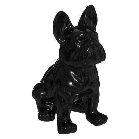 Statuie Bulldog, ceramică, neagră, H.12 cm, 168329A