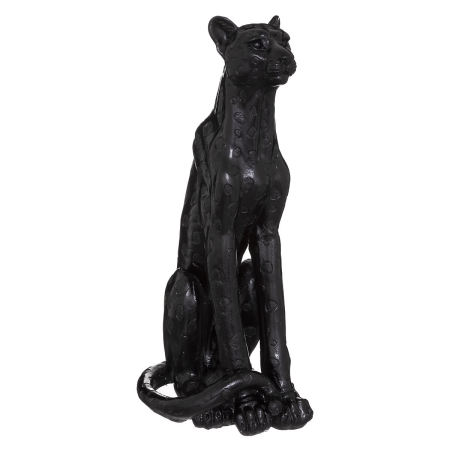 Statueta Leopard Artifice, rasina, neagra, H.90 cm, 176645A
