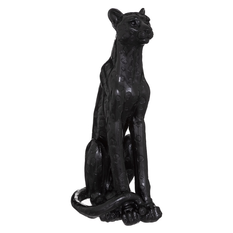 Statueta Leopard Artifice, rasina, neagra, H.90 cm, 176645A