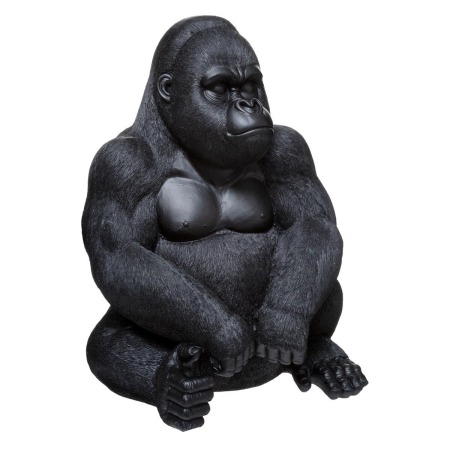 Statuie Gorilă așezată, polirasina, neagra, H.46 cm, 178776