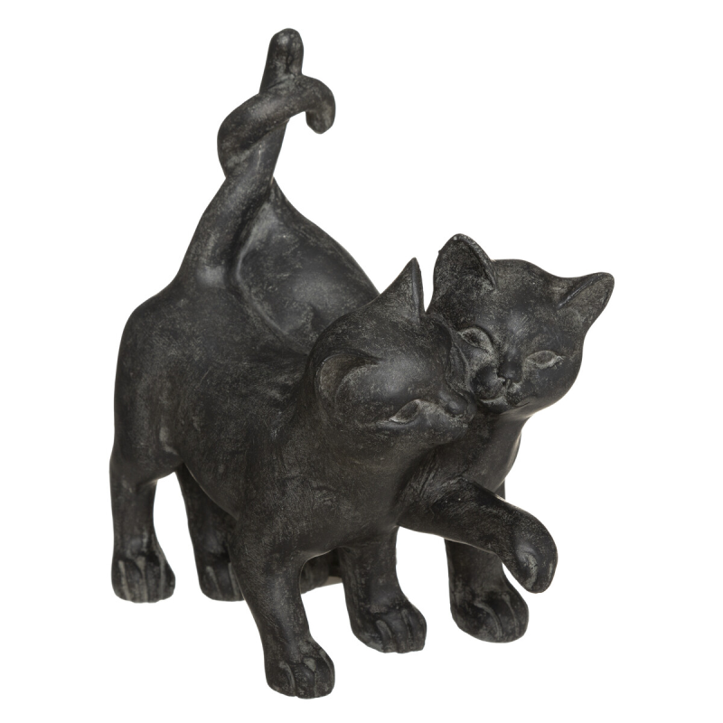 Statueta Cuplu pisicuțe, rășină, H.15 cm, 182310