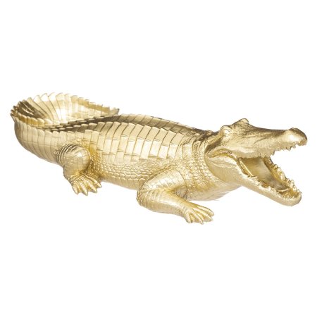 Statueta Crocodil, rasina, auriu, H.11 cm, 185990