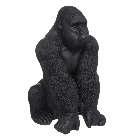 Statueta Gorilla, polirasina, negru, H.67 cm, 185995