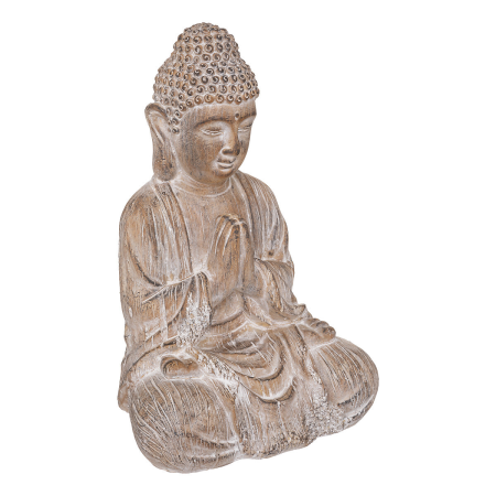 Statueta Buddha, efect lemn, H.45 cm, 186001