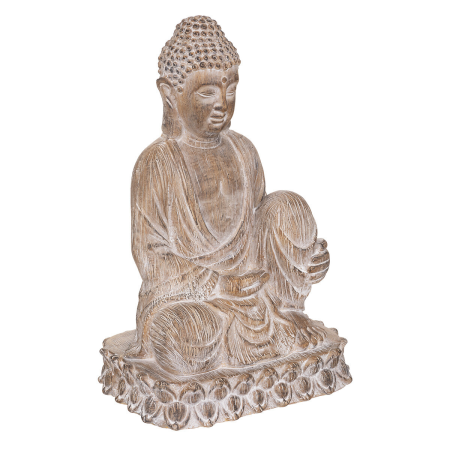 Statueta Buddha, efect lemn, H.67 cm, 186002
