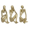 Set 3 statuete Femme, polirasina, auriu, H.17 cm, 195137