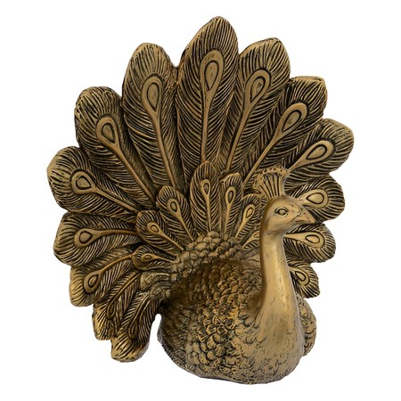 Decoratiune aurie Peacock, polirasina aurie, H.27 cm, 206197