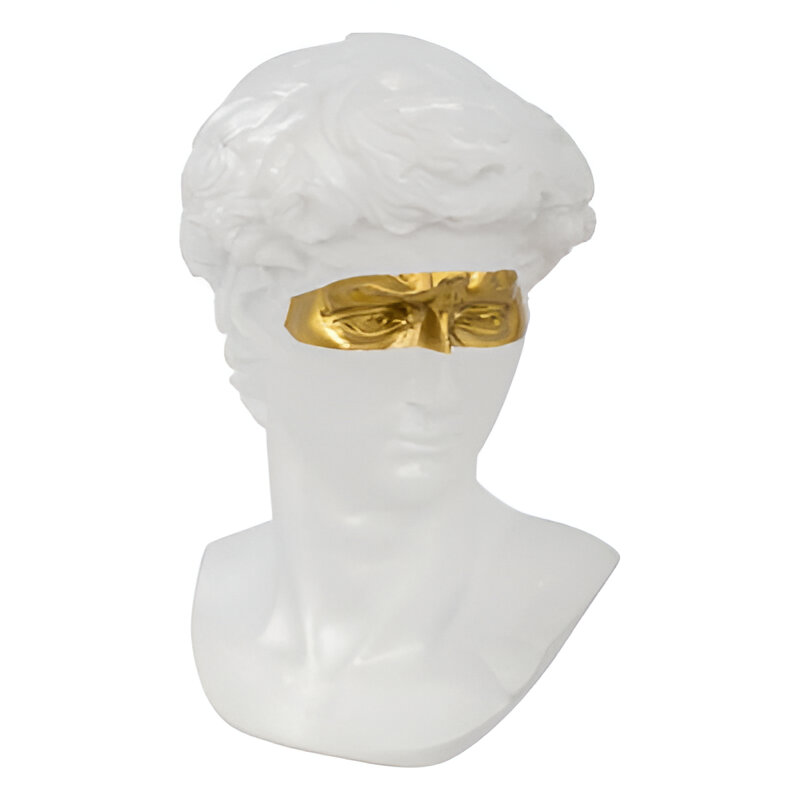 Statueta David, rășină, alb/auriu, H.24 cm, 204008