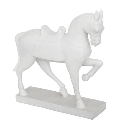 Decoratiune alba Horse, polirasina, H.34 cm, 203937