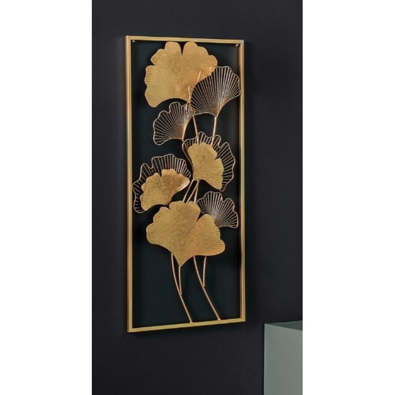 Decoratiune de perete Adrian, metal, auriu, H.100 cm, 173885