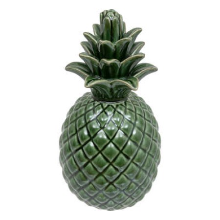 Decoratiune verde din ceramica Ananas, verde, H.20 cm, 200844
