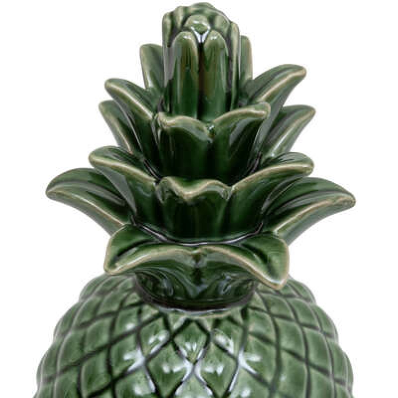 Decoratiune verde din ceramica Ananas, verde, H.20 cm, 200844
