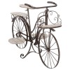 Suport plante decorativ Bike, metal, lemn, H.64 cm, 124880