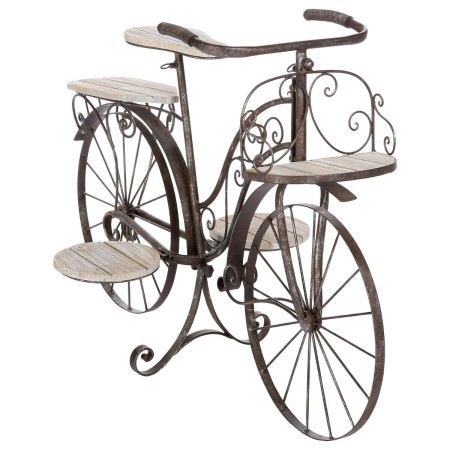 Suport plante decorativ Bike, metal, lemn, H.64 cm, 124880
