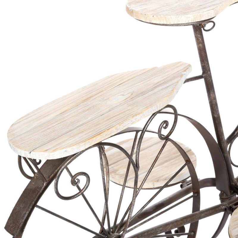 Suport plante decorativ Bike, metal, lemn, H.64 cm, 124880