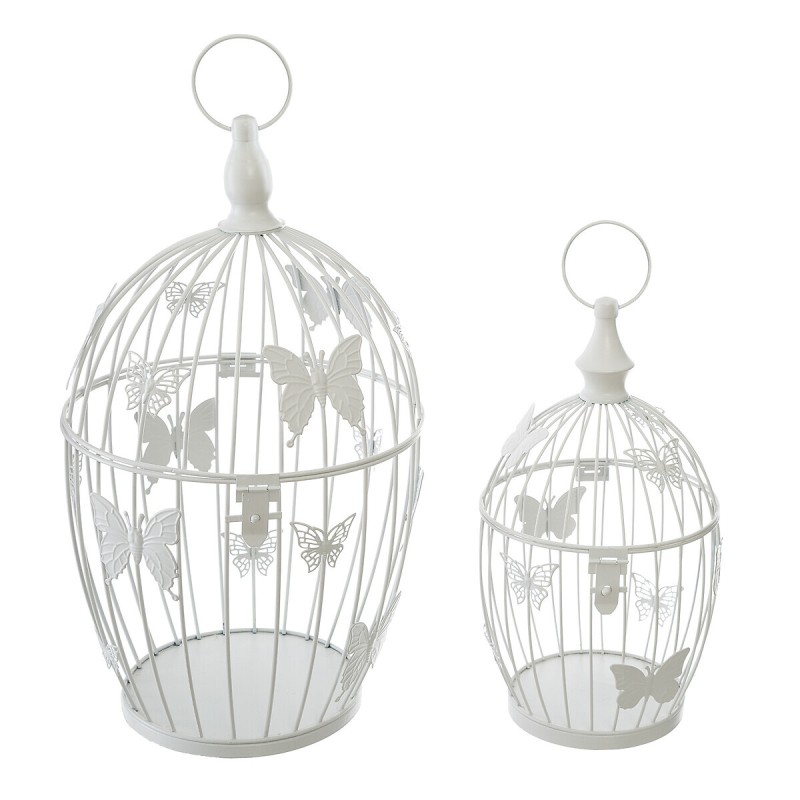 Set 2 colivii decorative Cage, metal, alb, 168526