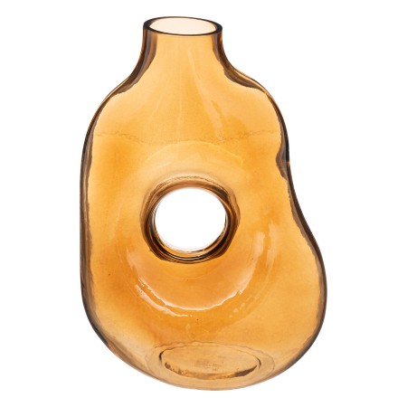 Vaza Donut, sticla, ambra, H.25 cm, 193825