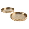 Set 2 tavi decorative Elya, poliuretan, aurii, D.31/36 cm, 204019