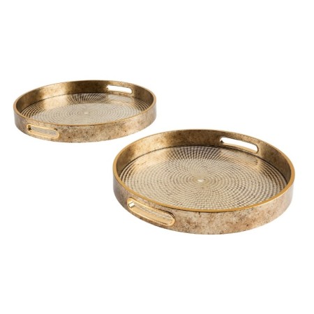 Set 2 tavi decorative Elya, poliuretan, aurii, D.31/36 cm, 204019