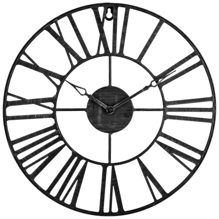 Ceas de perete rotund Vintage, metal, negru, D.37 cm, 162261C