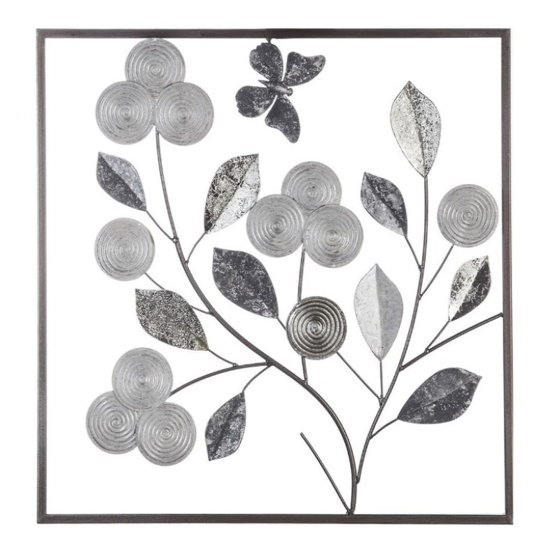 Decoratiune de perete Fiore, metal, 50x50 cm, 148278A