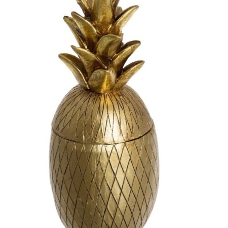 Decoratiune aurie Pineapple, polirasina, H.23 cm, 161307