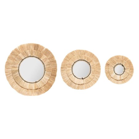 Set 3 oglinzi Alba, rama fibra naturala, D.20/30/40 cm, 182058