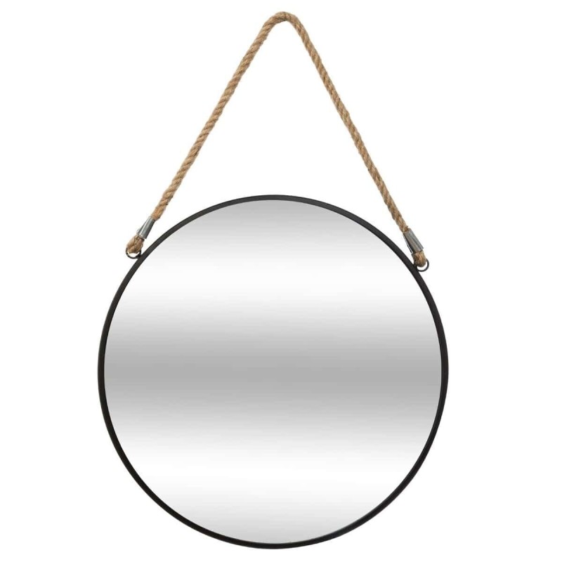 Oglinda Corde rotunda, cadru metal, negru, D.55 cm, 162344A