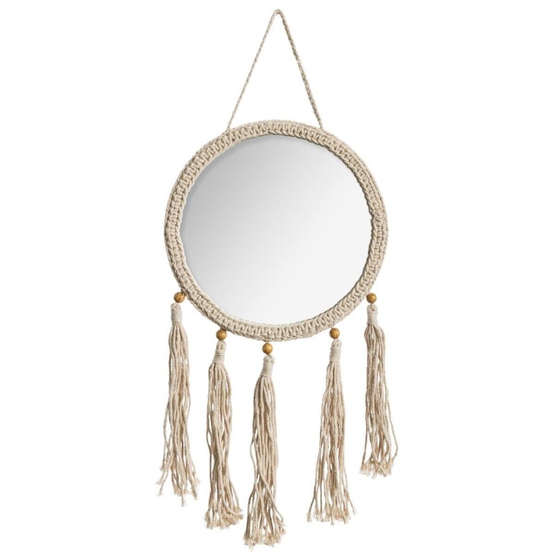 Oglinda Dreamcatcher, bumbac si lemn, D.27 cm, 162308