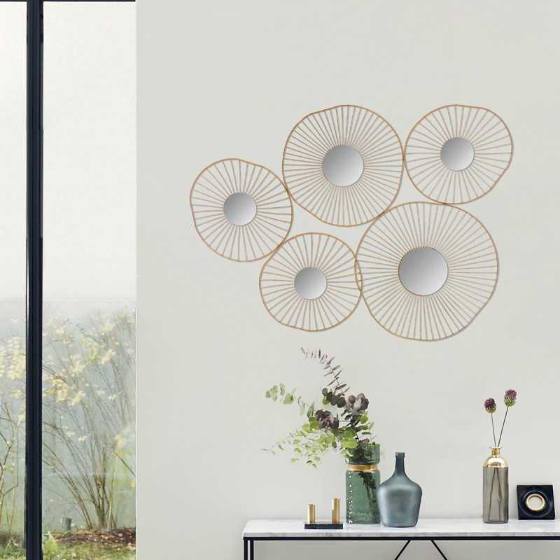 Oglinda Wired, metal, rama aurie, L.79 cm, 167008B