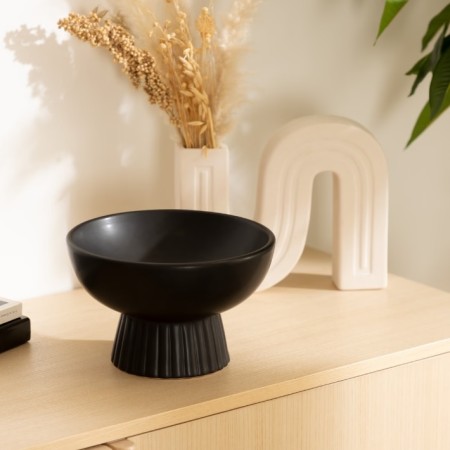 Bol decorativ Chaya, negru, D.22 cm, 195022