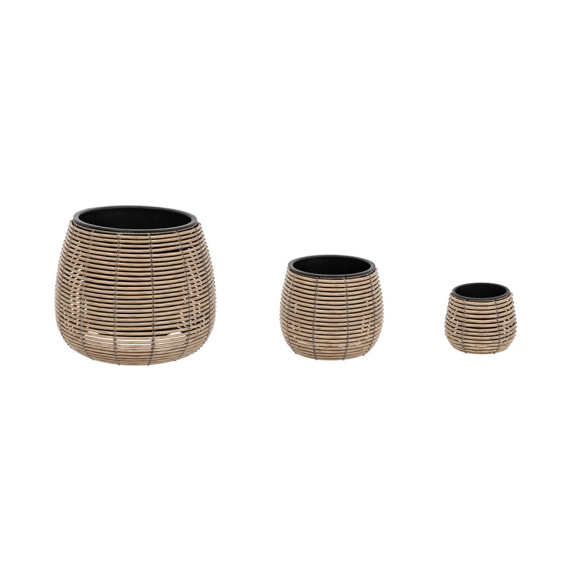 Set 3 ghivece Cam, polietilena, bej, D.20/29/45 cm, 198225
