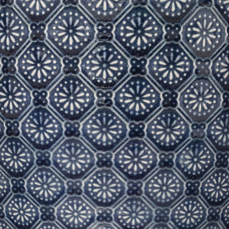 Set 3 ghivece Flowers, ceramica, albastru, D.20/25/30 cm, 168622D