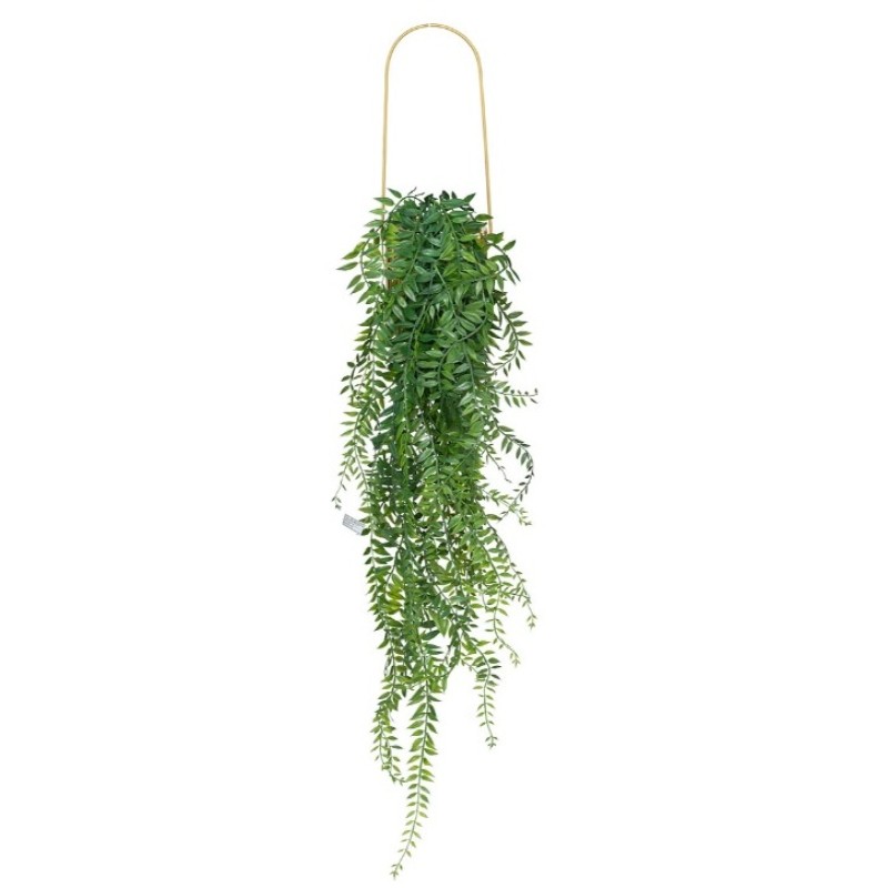Planta artificiala suspendata Hang, suport metalic auriu, H.82 cm, 196705