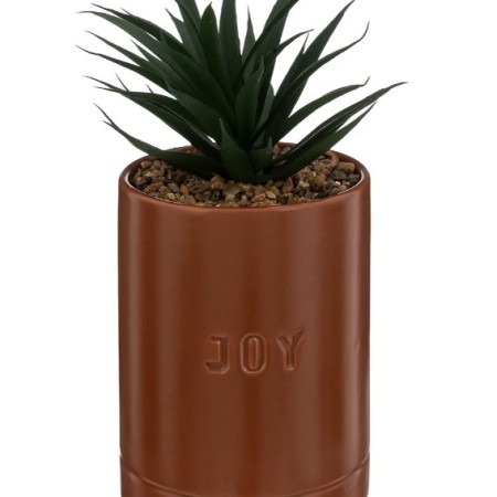 Planta artificiala Joy, ghiveci ceramic maro, H.20 cm, 196732D