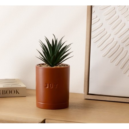 Planta artificiala Joy, ghiveci ceramic maro, H.20 cm, 196732D