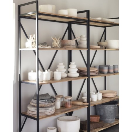 Vaza Olme, ceramica, alb, H.20 cm, 196677
