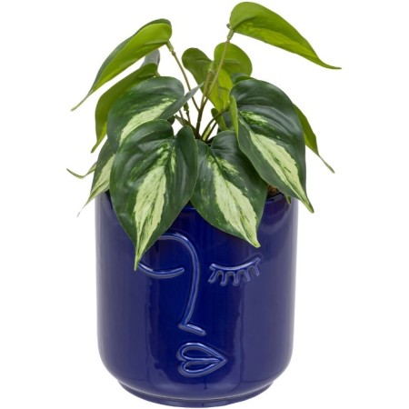 Planta artificiala Soleya, ghiveci ceramic albastru, H.30 cm, 198130
